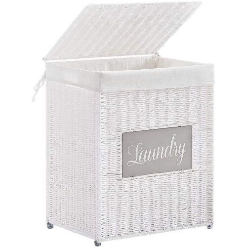  Laundry Hamper with Lid, White - Lot 699