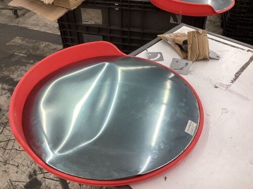 Lot of (2) Plastic Convex Traffic Mirror - 1 Dented - Lot 666