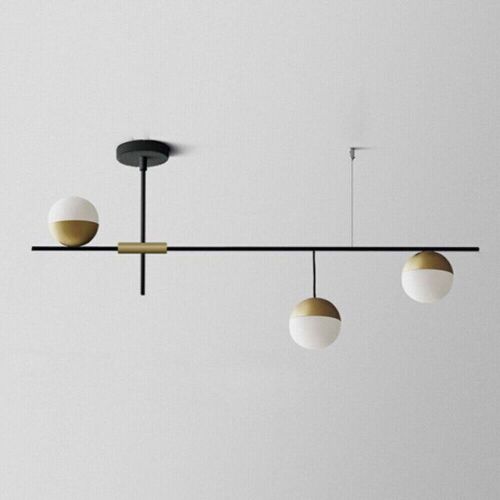 3-Light Modern Linear Bubble Glass Ball Pendant Light - Lot 675