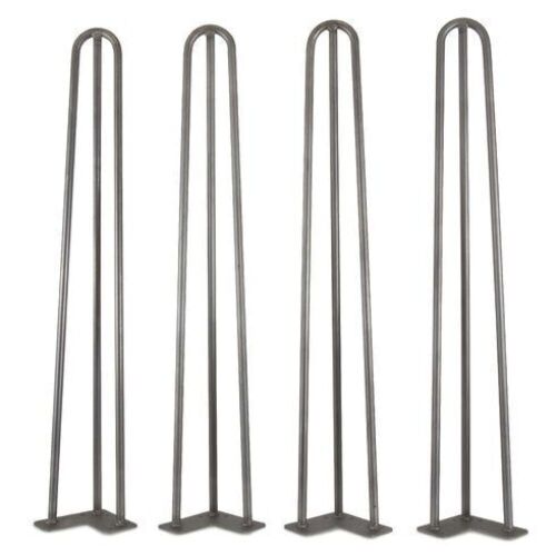 WEN TL28S 28-Inch Mid-Century Modern Raw Steel Hairpin Table Legs, 1/2" Diameter, Set of 4 - Lot 649