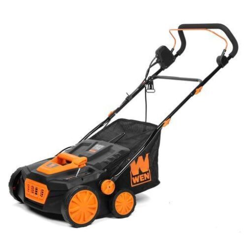 WEN DT1315 15-Inch 13-Amp 2-in-1 Electric Dethatcher and Scarifier with Collection Bag - Lot 524