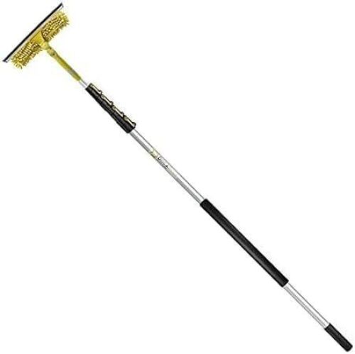 DOCAZOO Docapole 36 ft Reach Window Washing Kit with 7 to 30 ft Telescoping Extension Pole, Window Squeegee and Scrubber Combo, Dual Pivot - Lot 442