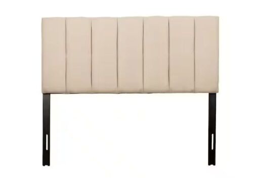 CorLiving Helena Adjustable Cream Full Upholstered Headboard with Channel Tufting - Lot 72