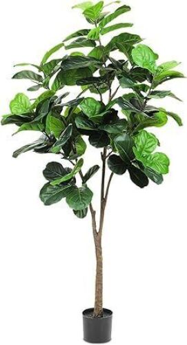 Realead 6ft Artificial Fiddle Leaf Fig Tree in Pot  - Lot 453