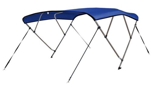 4 Bow Bimini Top Boat Cover 600D Polyester Canvas, Pacific Blue, 8' x 54" x 61-66"  - Lot 459