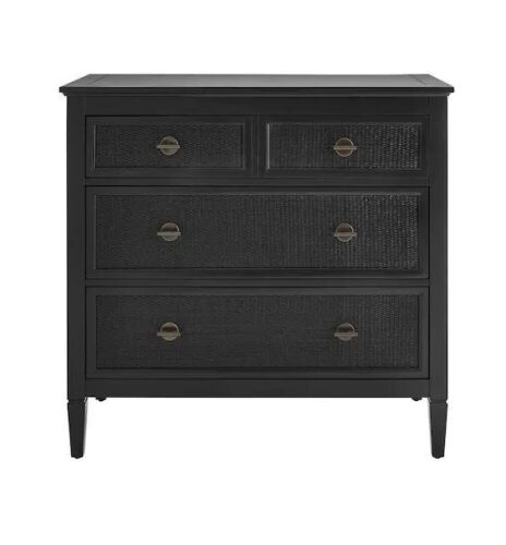 Marsden Black 3-Drawer Cane Chest of Drawers  - Lot 24