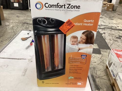 Comfort Zone 1500-Watt Electric Quartz Infrared Radiant Tower Heater  - Lot 413