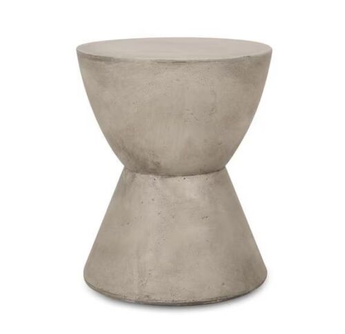 Noble House Montreal Light Grey Round Stone Outdoor Side Table  - Lot 123