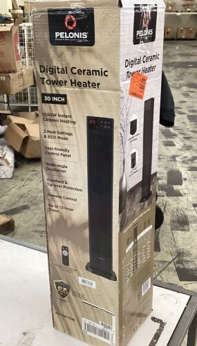 Pelonis 30 in. 1500-Watt Digital Tower Ceramic Heater  - Lot 351