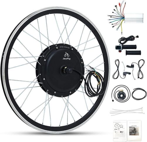 JauoPay 36V 500W Electric Bicycle Conversion Kit 26" Brushless Gearless Front Hub Motor Wheel Dual Mode Controller  - Lot 118