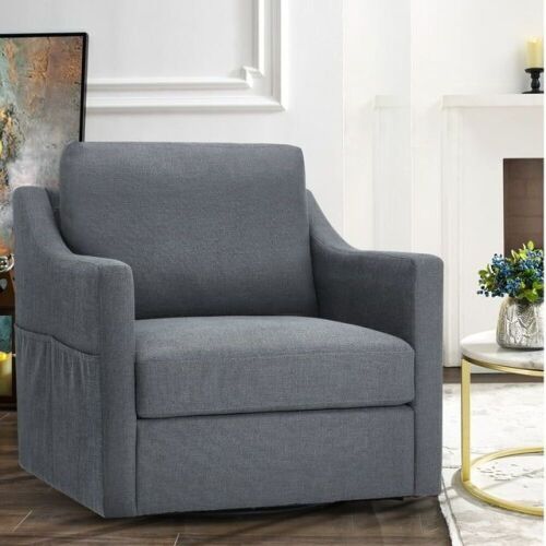 Swivel Accent Chair, Linen Fabric w/Removable Cover - Lot 41