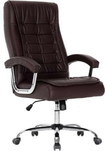 Hoxne Executive High Back Office Chair with Padded Armrest, 350lbs Load-Bearing Spring Seat, Brown - Lot 165