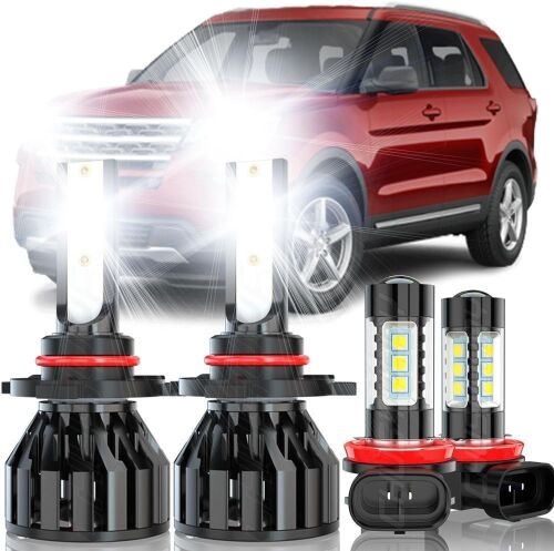 H11 Fog Light Bulbs, 6500K White Super Bright, 50000 Hours Lifespan for 2011-2015 Ford Explorer, 4 Pack  - Lot 357