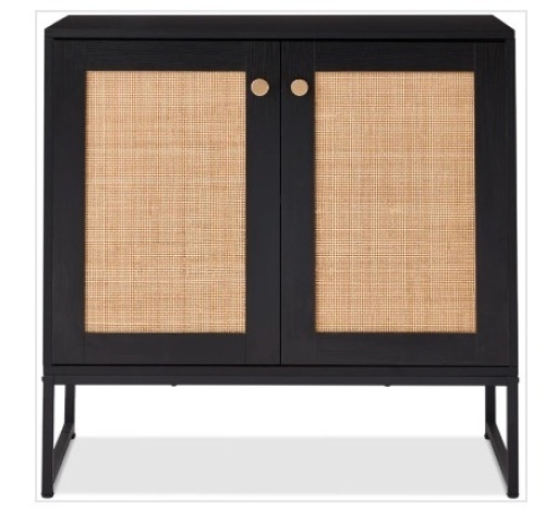 2-Door Rattan Storage Cabinet Accent Furniture for Living Room w/ Foot Pads $272.99 - Lot 107