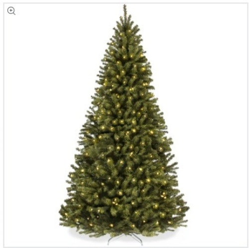 Pre-Lit Artificial Spruce Christmas Tree w/ Foldable Metal Base - Lot 115