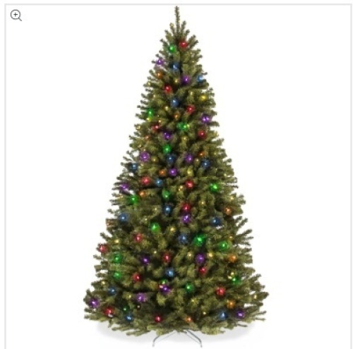 Pre-Lit Artificial Spruce Christmas Tree w/ Multicolored LED Lights - Lot 116