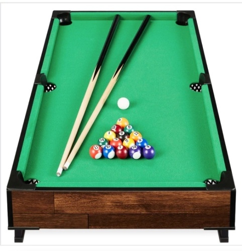 Tabletop Billiard Set, Pool Arcade Game Table w/ 2 Cues, Storage Bag - 40in $99.99 - Lot 180