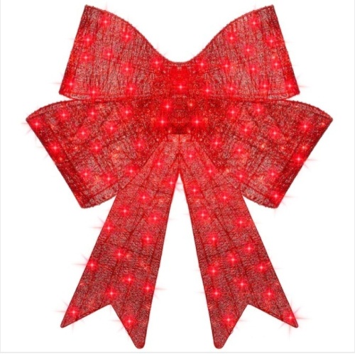 Pre-Lit Large Christmas Bow Decoration, Holiday Decor w/ 8 Functions - 48in $128.99 - Lot 151