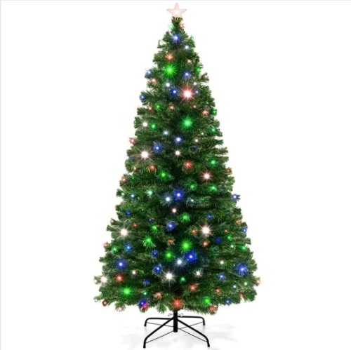 6' Pre-Lit Fiber Optic Pine Christmas Tree w/ Multicolor & LED Lights $199.99 - Lot 278
