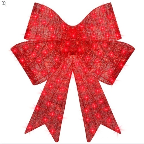 Pre-Lit Large Christmas Bow Decoration, Holiday Decor w/ 8 Functions - 48in $128.99 - Lot 288