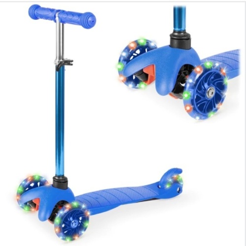 Kids Mini Kick Scooter Toy w/ Colorful Light-Up Wheels, Adjustable T-Bar (purple) $59.99 - Lot 308