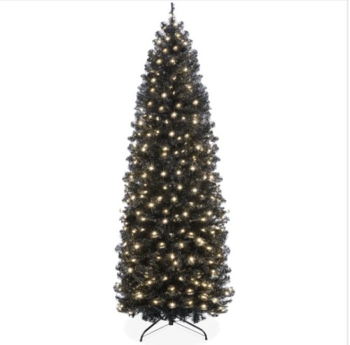 6' Pre-Lit Black Artificial Pencil Holiday Tree $121.99 - Lot 323