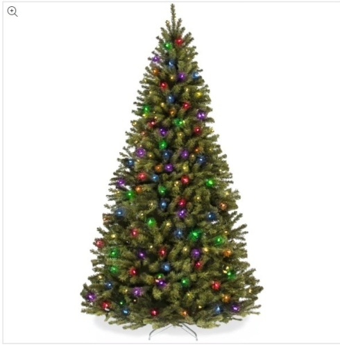 Pre-Lit Artificial Spruce Christmas Tree w/ Multicolored LED Lights - Lot 204