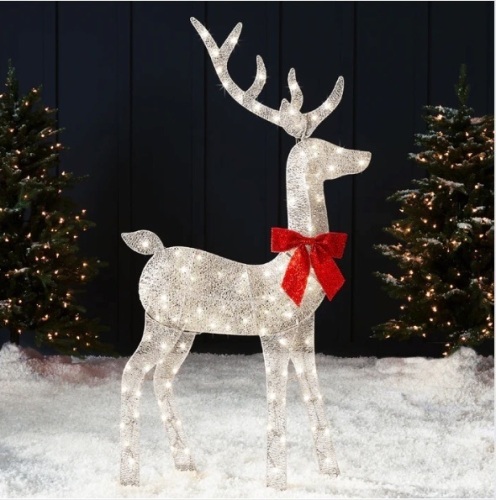 Lighted 2D Christmas Buck Outdoor Decor w/ 105 LED Lights - 5ft - Lot 161