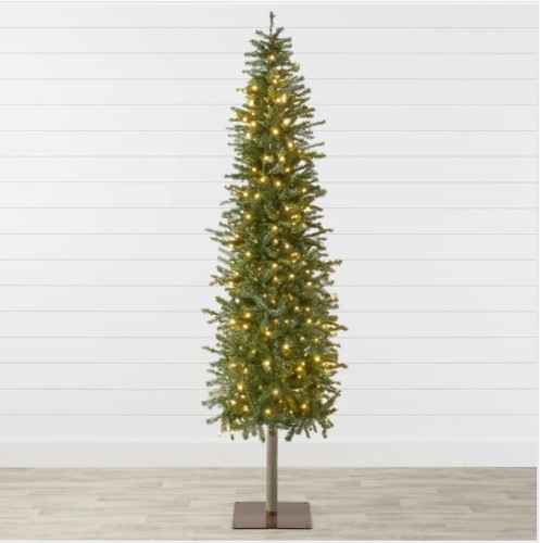 7 1/2' Pre-Lit Artificial Alpine Slim Pencil Christmas Tree w/ LED Lights, Stand $199.99 - Lot 295