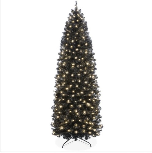 9' Pre-Lit Black Artificial Pencil Holiday Tree $327.99 - Lot 315