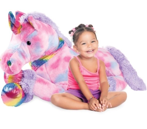 Kids Extra Large Life-Size Plush Rainbow Unicorn Stuffed Animal w/ Soft Fur $74.99 - Lot 85