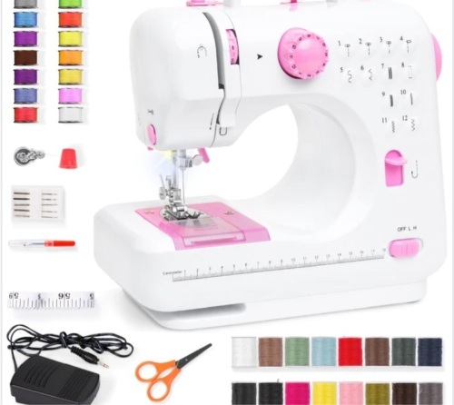 6V Portable Foot Pedal Sewing Machine w/ 12 Stitch Patterns $99.99 - Lot 95