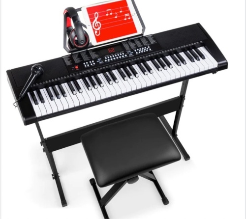 61-Key Beginners Electronic Keyboard Piano Set w/ 3 Modes, Microphone $199.99 - Lot 96