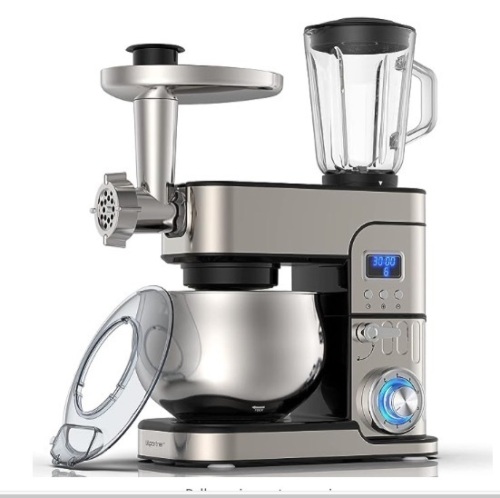 6-IN-1 Stand Mixer, 1200W LCD Display Kitchen Electric Mixer, 6.5QT Stainless Steel Bowl Mixer, Multi-Function Kitchen Mixer With Dough Hook, Whisk, Beater, Meat Grinder, Blender, Splash Guard $279.99 - Lot 127