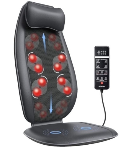 RENPHO Back Massager, S-Shaped Shiatsu Massage Seat Cushion with Vibration, Heat, Deep Kneading Rolling, Massage Chair Pad for Shoulder, Waist,Hips,Muscle Pain Relief - Lot 79