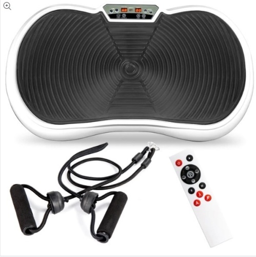 Vibration Plate Exercise Machine Full Body Fitness Platform w/ Bands - Lot 38