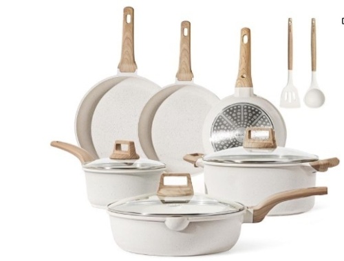 CAROTE Pots and Pans Set Nonstick, Cookware Sets 11 pcs, Kitchen Cooking Set Cookware w/Frying Pans & Saucepans - Lot 47