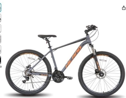 Hiland 27.5 inch Mountain Bike 21 Speeds, Lock-Out Suspension Fork, Aluminum 18 inch Frame Hydraulic Disc-Brake for Men Women Mens MTB Bicycle Adlut Bike - Lot 67