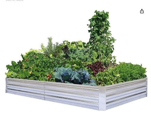 FOYUEE Galvanized Raised Garden Beds for Vegetables Large Metal Planter Box Steel Kit Flower Herb, 8x4x1ft - Lot 261