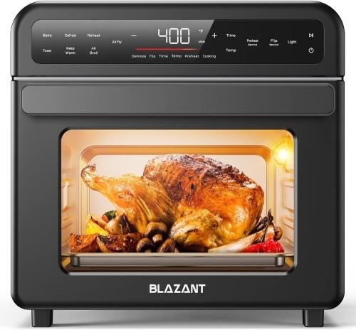Toaster Oven Air Fryer Combo, Countertop 20QT/19L, 16-in-1 Touch Keys Convection Ovens Smart, Space Saver, Drumstick Grill Freidora De Aire Airfryer Oven BLAZANT T-12 - Lot 71a