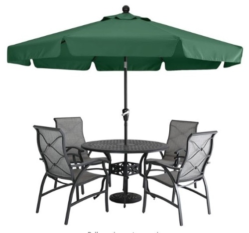 MASTERCANOPY Valance Patio Umbrella for Outdoor Table Market -8 Ribs (9ft, Forest Green) - Lot 262