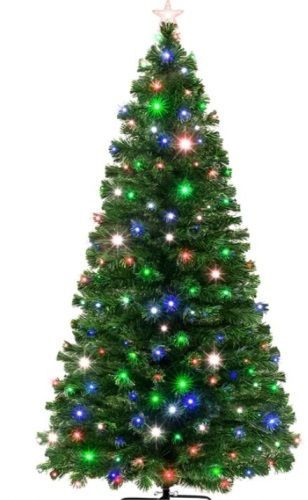 8' Pre-Lit Fiber Optic Pine Christmas Tree w/ Multicolor & LED Lights $327.99 - Lot 280