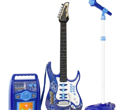 Kids Electric Guitar Toy Play Set w/ 6 Songs, Microphone, Amp $86.99 - Lot 297