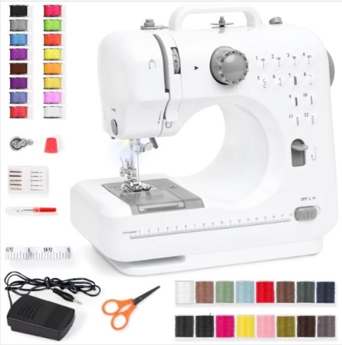 6V Portable Foot Pedal Sewing Machine w/ 12 Stitch Patterns - Lot 461
