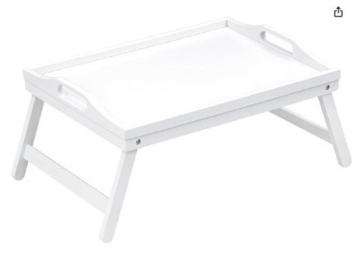 Bed Tray, Bamboo Laptop Bed Table with Foldable Legs and Handles, Bed Table for Serving Breakfast, Natural - Lot 456