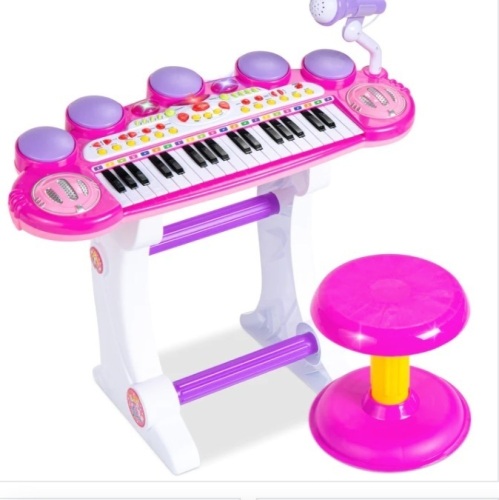37-Key Kids Electric Keyboard w/ Microphone, Stool $94.99 - Lot 384