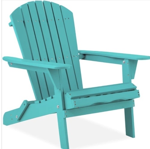 Folding Wooden Adirondack Chair, Accent Furniture w/ Natural Woodgrain $99.99  - Lot 386
