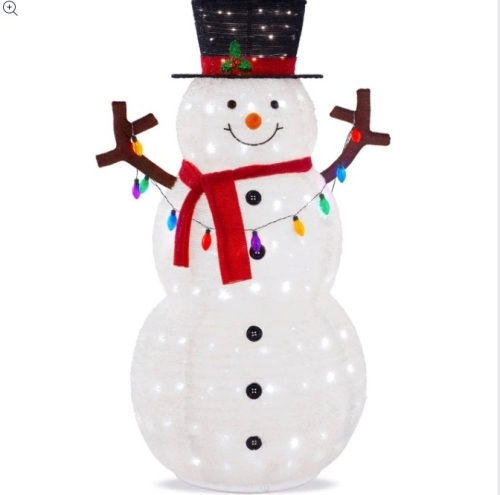Lighted Pop-Up Snowman Outdoor Christmas Decoration w/ 200 LED Lights - 5ft $149.99 - Lot 416
