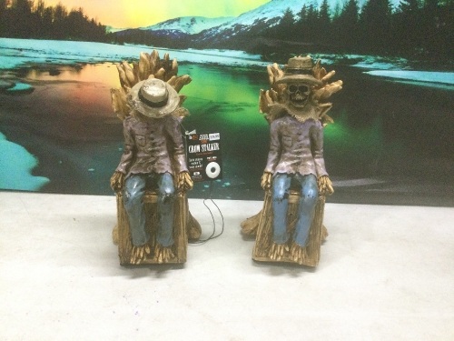 Lot of (2) Crow Stalker Motion And Sound Activated Halloween Decorations  - Lot 166