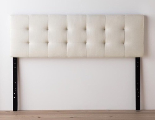 Square Tufted Ivory Full Upholstered Headboard - Lot 316
